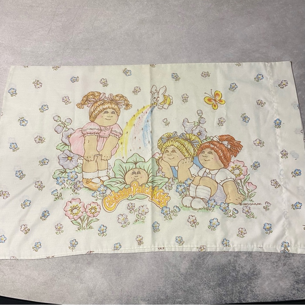 Vintage 1983 Cabbage Patch Kids Standard White Pillowcase Morgan Jones Made USA